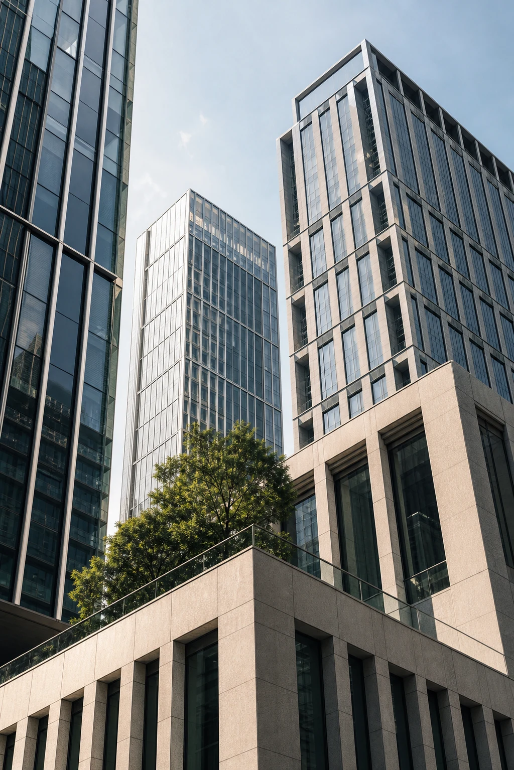 Contemporary commercial towers.